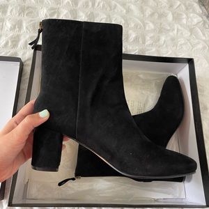 J CREW black suede booties